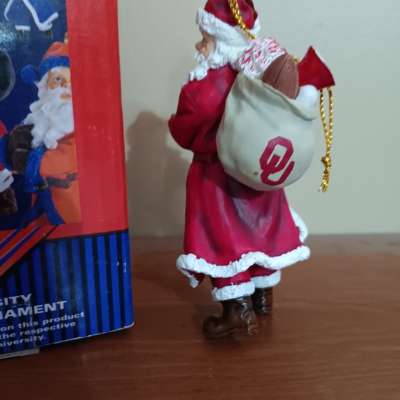 New Oklahoma Sooners Santa Christmas Ornament - Picture 2 of 3